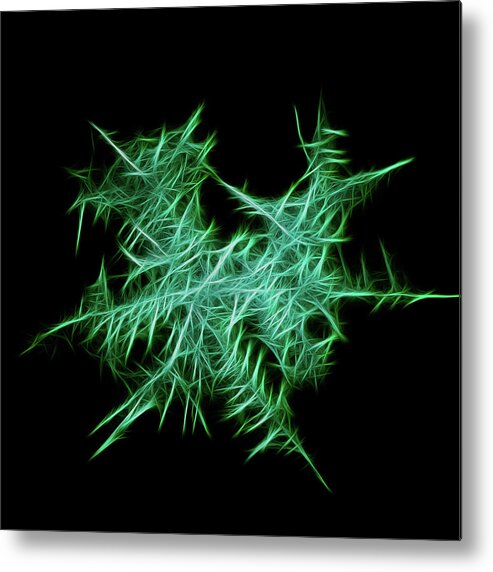 Abstract Metal Print featuring the photograph Green Fire by Winnie Chrzanowski