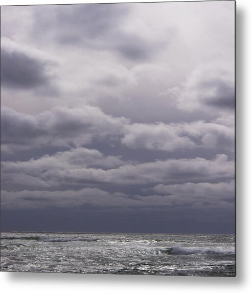 Gray Metal Print featuring the photograph Grey Horizon by Adria Trail