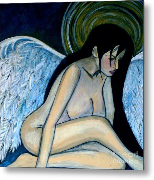 Angel Metal Print featuring the painting Guardian Angel by Monica Furlow