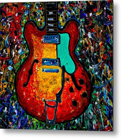 Guitar Metal Print featuring the painting Guitar scene by Neal Barbosa