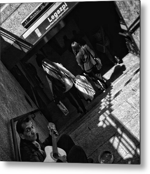 Instagram Metal Print featuring the photograph Guitarist
#music #guitar #streetmusic by Rafa Rivas