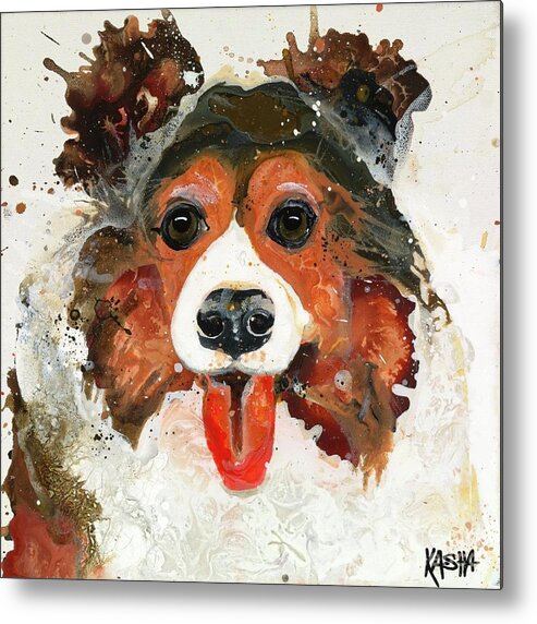 Dog Metal Print featuring the painting Hair by Kasha Ritter