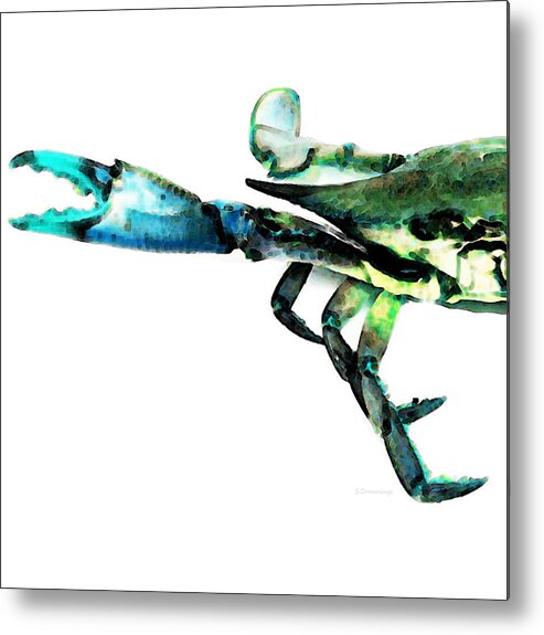 Crab Metal Print featuring the painting Half Crab - The Left Side by Sharon Cummings