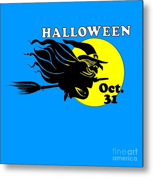 Religion Metal Print featuring the digital art Halloween Witch #2 by Frederick Holiday