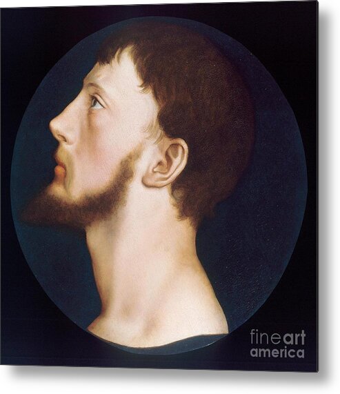 Hans Holbein The Younger (1497 - 1543) Sir Thomas Wyatt The Younger Metal Print featuring the painting Hans Holbein the Younger by MotionAge Designs