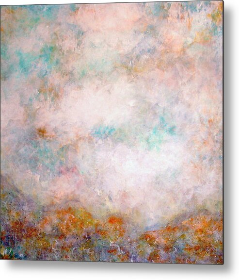 Clouds Metal Print featuring the painting Happy Dancing Clouds by Natalie Holland