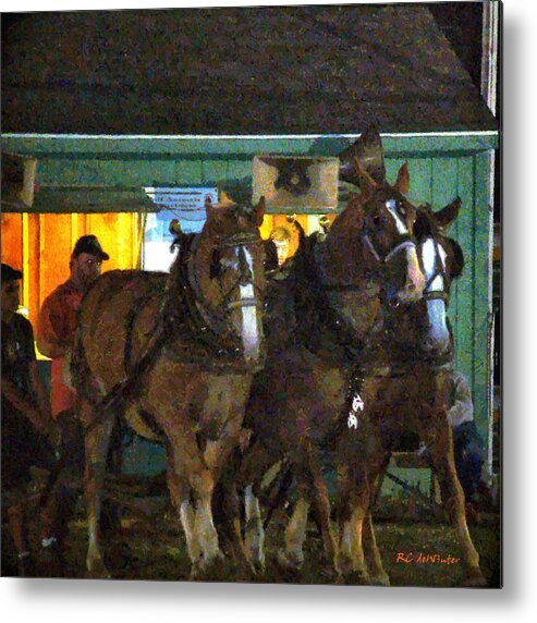Horses Metal Print featuring the painting Heading into the Ring by RC DeWinter