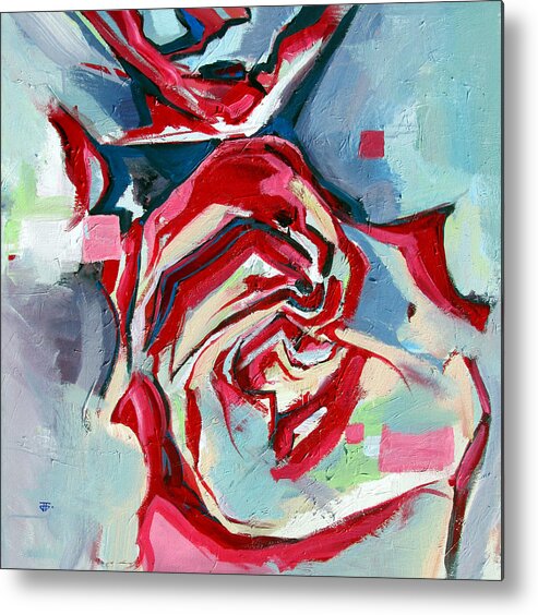 Florals Metal Print featuring the painting Heartfelt Rose by John Gholson