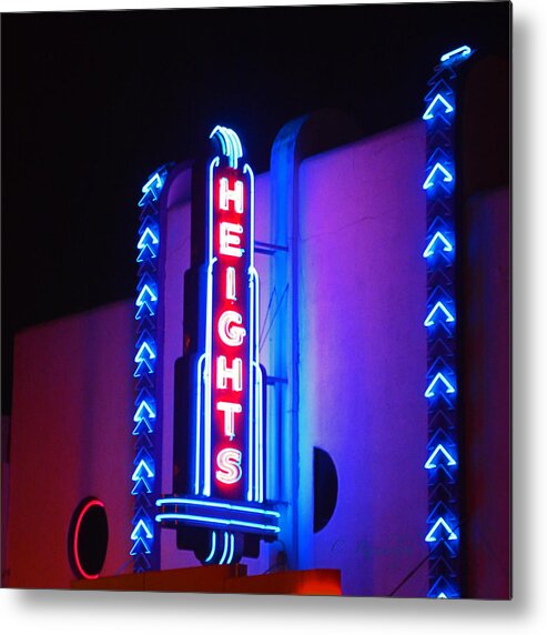 Movie Theater Metal Print featuring the photograph Heights Theater by Cheri Randolph