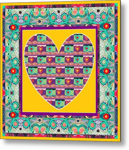 Hearts Metal Print featuring the mixed media Higher Love - Heart of Hearts by Helena Tiainen