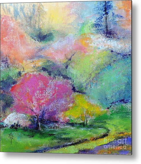 Rochester Metal Print featuring the painting Highland Park in Spring by Jodie Marie Anne Richardson Traugott     aka jm-ART