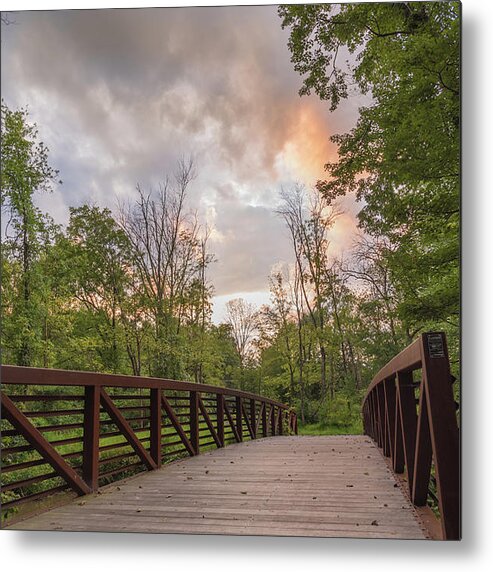 Covered Bridge Park Metal Print featuring the photograph Hit the Trail by Kristopher Schoenleber