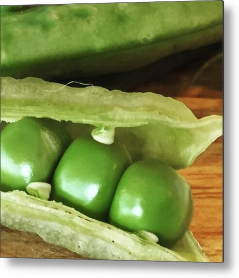 Eat Your Veggies Metal Print featuring the photograph Peas by Nancy Ingersoll