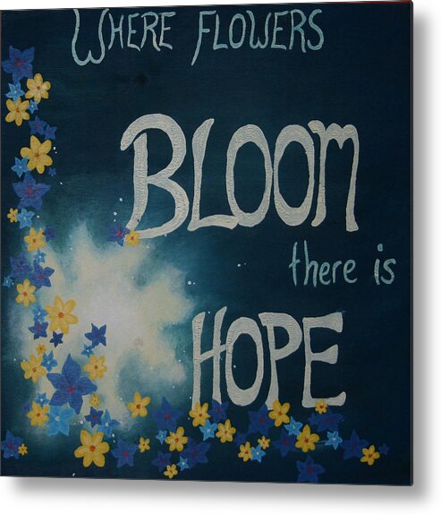 Flowers Metal Print featuring the painting Hope Blossoms by Amanda Clark
