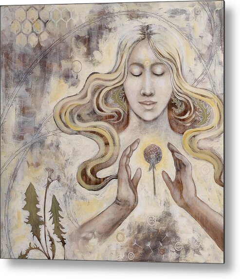 Dandelion Paintings Metal Print featuring the painting Hope by Sheri Howe