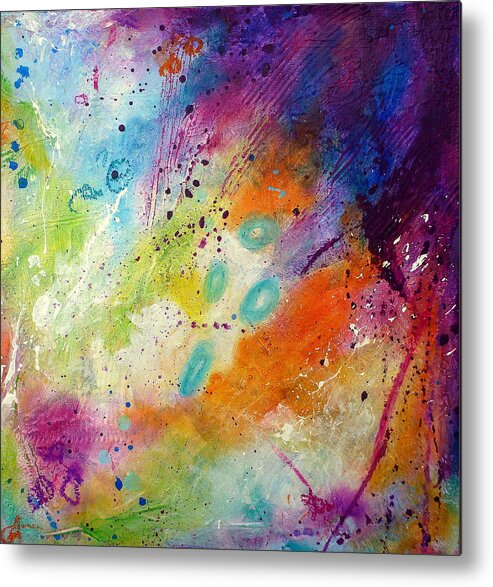 Abstract Painting Metal Print featuring the painting Hopeless Romantic by Tracy Bonin