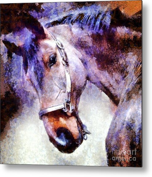 Horse Metal Print featuring the painting Horse I will follow you by Janine Riley