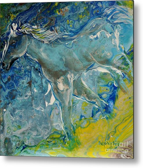 Fluid Art Metal Print featuring the painting Horse of a Different Color by Deborah Nell