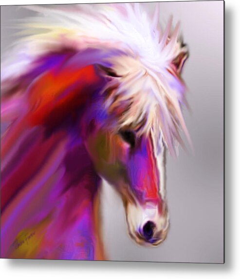 #fineartamerica Metal Print featuring the painting Horse True Colors by Jackie Flaten