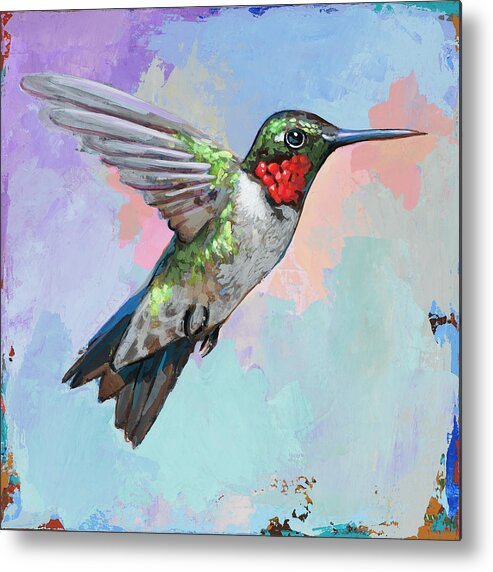 Hummingbird Metal Print featuring the painting Hummingbird #4 by David Palmer