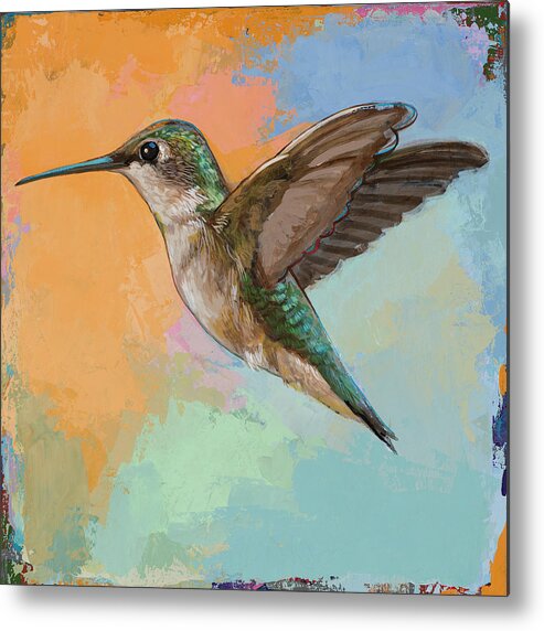 Hummingbird Metal Print featuring the painting Hummingbird #5 by David Palmer