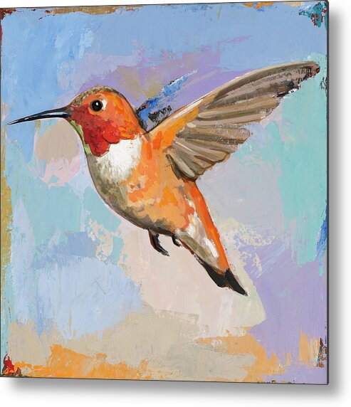 Hummingbird Metal Print featuring the painting Hummingbird #7 by David Palmer