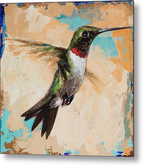 Hummingbird Metal Print featuring the painting Hummingbird #9 by David Palmer