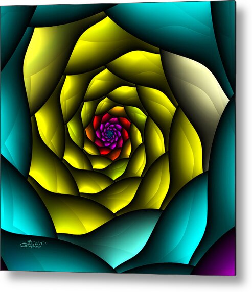 Fractal Metal Print featuring the digital art Hypnosis by Jutta Maria Pusl