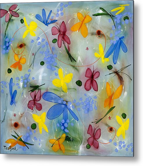 Abstract Metal Print featuring the painting I Flit Through Life Two by Lynne Taetzsch