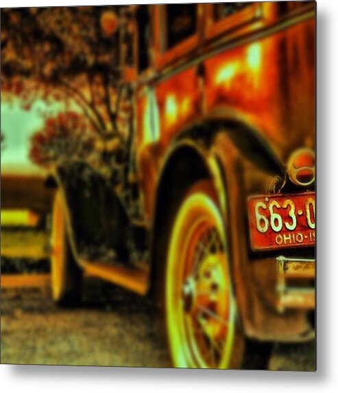 Popularpic Metal Print featuring the photograph I Love This #classiccar Photo I Took In by Pete Michaud