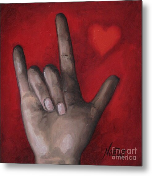 Noewi Metal Print featuring the painting I Love You by Jindra Noewi