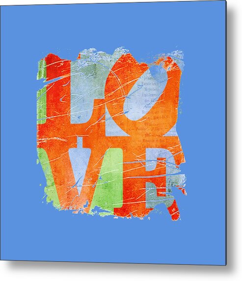 Wright Metal Print featuring the digital art Iconic Love - Grunge by Paulette B Wright