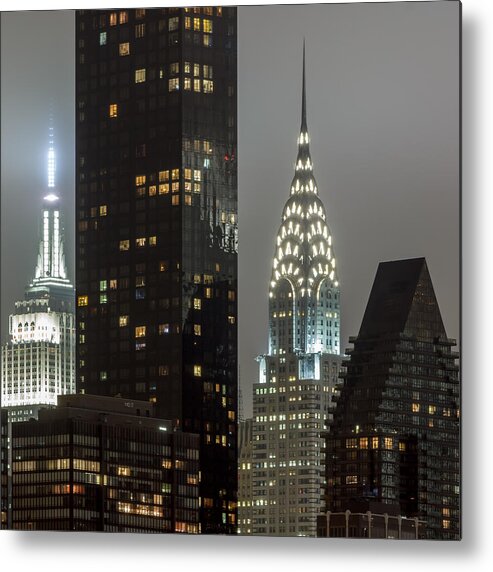 Landscape Prints Canvas Iphone Case Galaxy Case Cityscape Skyline Art Frame New York Art Buildings Sunset Sunrise Night Photography Photo Photography Love Beautiful Nyc Urban Anthonyfields Anthony Fields Sale Leaves Color Fall Clouds Relax Night Photography Skyline Metal Print featuring the photograph Icons by Anthony Fields