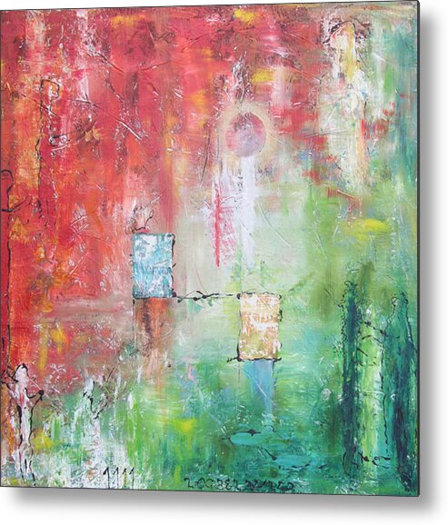 Abstract Painting Metal Print featuring the painting Illumination by Frederic Payet