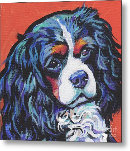 Cavalier King Charles Spaniel Metal Print featuring the painting I'm a King by Lea