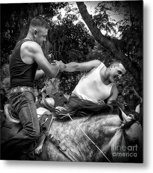 Race Metal Print featuring the photograph I'm Winning the Pull by Barry Weiss