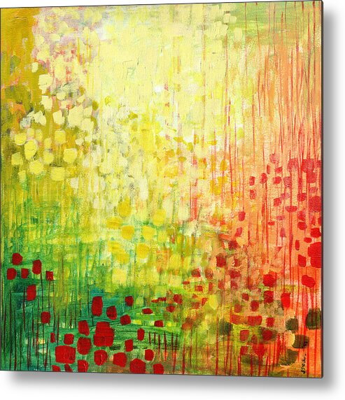 Abstract Metal Print featuring the painting Immersed No 2 by Jennifer Lommers