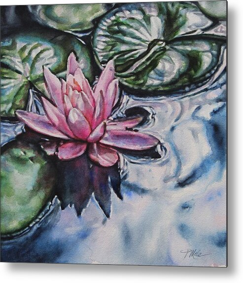 Waterlily Metal Print featuring the painting In the Stillness by Tracy Male