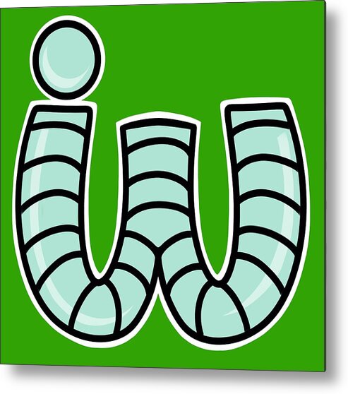 Inchworm Metal Print featuring the digital art Inchworm Logo by Demitrius Motion Bullock
