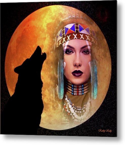 Native American Indian Metal Print featuring the digital art Indian Summer by Kathy Kelly