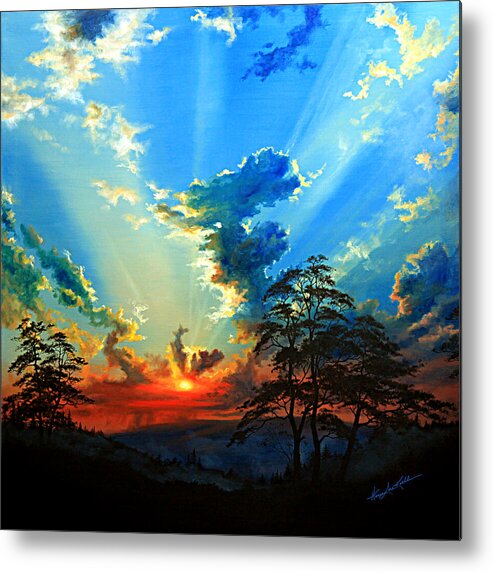 Sunset Metal Print featuring the painting Inspiration by Hanne Lore Koehler