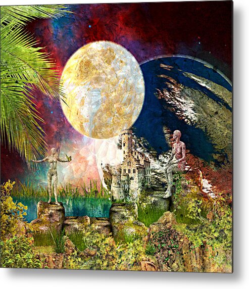 Interstellar Holiday Metal Print featuring the mixed media Interstellar Holiday by Ally White