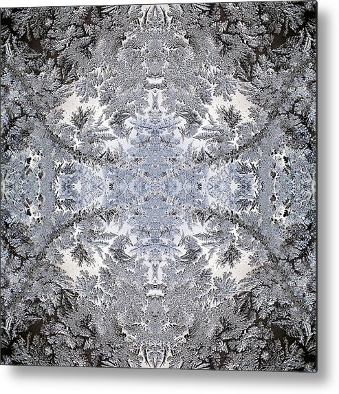 Frost Pattern Metal Print featuring the mixed media Intricate Frost Pattern by Christina Rollo