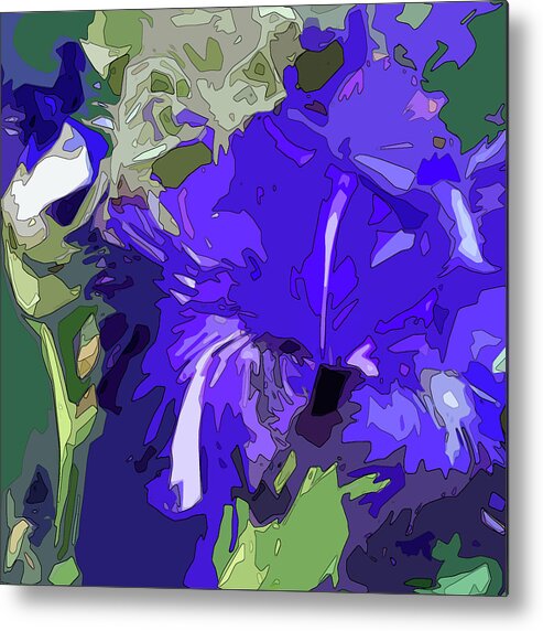 Floral Abstract Metal Print featuring the digital art Iris Impressions by Gina Harrison