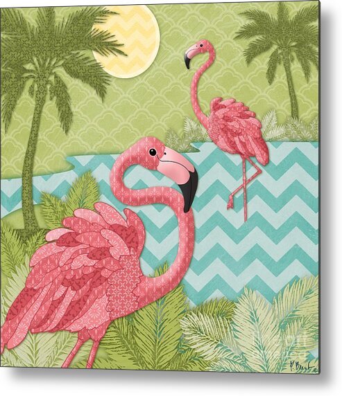 Flamingo Metal Print featuring the painting Island Flaming I by Paul Brent