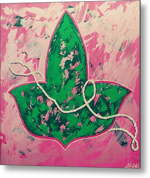 Aka Metal Print featuring the painting Ivy And Pearls by Femme Blaicasso