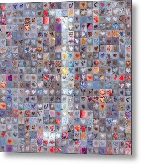 Found Hearts Metal Print featuring the digital art J in Confetti by Boy Sees Hearts