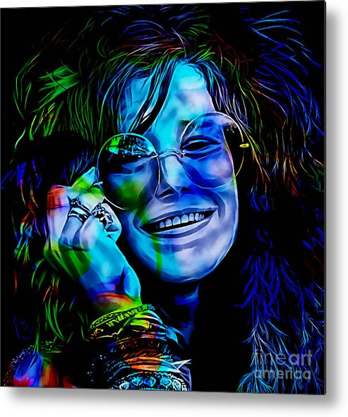 Janis Joplin Metal Print featuring the mixed media Janis Joplin Collection by Marvin Blaine