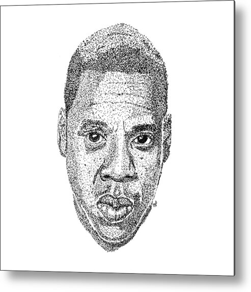 Black Art Metal Print featuring the drawing Jay Z by Marcus Price