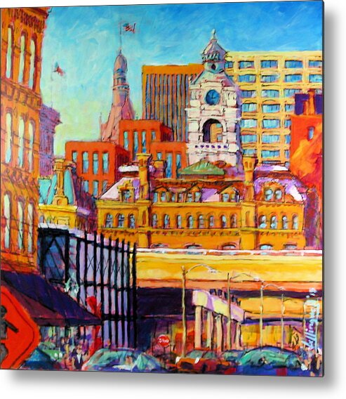 Cityscape Metal Print featuring the painting Jazz Ensemble by Les Leffingwell